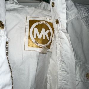 Michael Kors Cargo Jacket field hoodie until it’s white w gold accents buttons